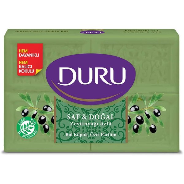 Evyap Duru Olive Oil 4 x 150 g Bars Pure & Natural Olive Oil Turkish Soap
