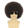 karlery Adult Men Women Afro 70s 80s Curly Dark Brown Wig Rocker Party Wig California Halloween Costume Wig