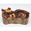 Motorcycle Wooden Puzzle Box - Hand Carved Wood Trinket Box - All Natural Intarsia Wood Art