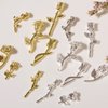 SILPECWEE 70pcs Rose Nail Charms 3D Charms for Nails Gold Silver Nail Flower Nail Jewels Nail Studs Nail Art Charms for Acrylic Nails Decoration DIY Nail Design Manicure Craft Jewelry Making