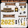 YQUQWN 84 PCS Happy New Year Decorations Set 4D Disco Ball Balloons Happy New Year Banner 2025 Black Gold Party Decorations New Years Eve Party Supplies 2025 New Years Eve Decorations Fringe Curtain