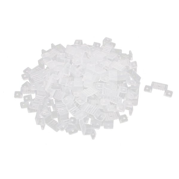uxcell 16mm x 6mm Plastic LED Light Strip Fixing Mounting Bracket Clear 100pcs