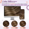 LaaVoo Balayage Brown Clip in Hair Extensions Human Hair Extensions Clip ins Brown to Caramel Blonde Balayage Hair Extensions Clip ins Real Human Hair Silky Straight 20 Inch #4/27/4 5pcs/80g