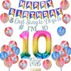 JOYMEMO Tie Dye 10th Birthday Decorations for Girls, Rainbow Peace Out Single Digits Tie Dye Tenth Birthday Party Supplies, Paper Glitter Banner & Cake Topper Double Digits 10 Birthday Decor