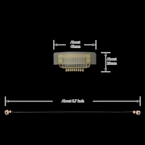 3 Pcs Invisible Elastic Wire Fishing Line with 4 Pcs Stickable Wig Clips for Hair Extensions (Blonde)