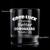 LIGHTEN LIFE Good Luck Finding Better Coworkers Than Us Whiskey Glass 12 oz,Novelty Coworker Leaving Gift in Valued Wooden Box,Farewell Gift for Coworker Boss Colleague Friend Men