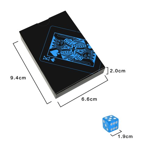 Poker Playing Cards Dice Sets Poker Table Cards PVC Waterproof Stacking Cup Dice Grade AAA Precision 19mm Serialized Casino Craps Dice with Razor Edges and Corners for Classic Magic Tricks Deck (Blue)