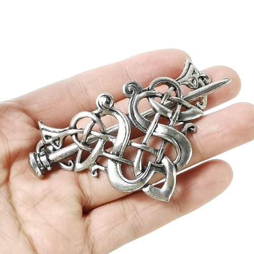 GXXMEI 8PCS Viking Celtic Hair Clips Celtic Knot Hair Stick Hairpin Retro Silver Vintage Metal Hair Barrette Viking Jewelry Clip Minimalist Hair Accessories for Women and Girls