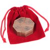 Hanayama News Cast Metal Brain Teaser Puzzle with Red Velveteen Pouch Bundled Items