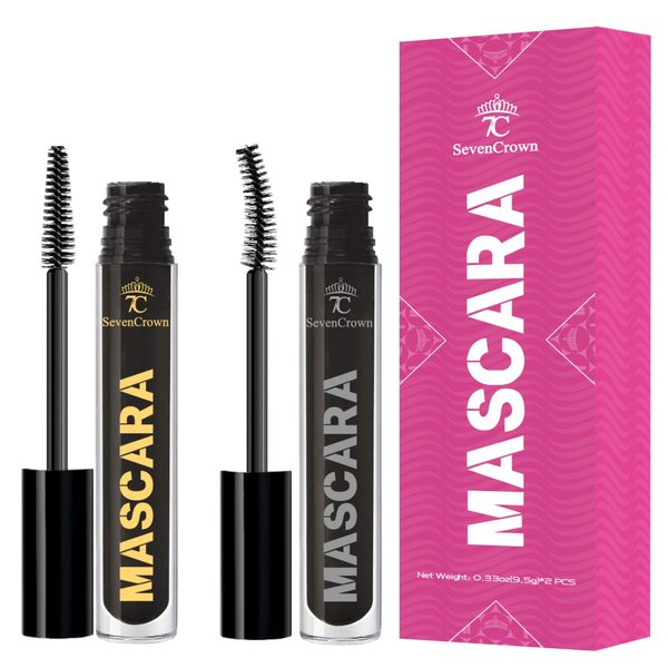 7C SEVENCROWN Mascara Black Curling & Length Waterproof Mascara Makeup Set | Vegan & Cruelty-Free | Holiday Gift for Beauty Lovers