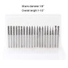 Carbide Burrs Set JESTUOUS 1/8 Shank Diameter Double Cut Tungsten Carbide Burs Rotary File Carving Grinding Bit for Die Grinder Rotary Drill Tool 20pcs
