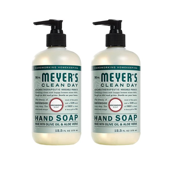 MRS. MEYER'S CLEAN DAY Liquid Hand Soap, Birch Wood 12.5 Fl Oz (Pack of 2)