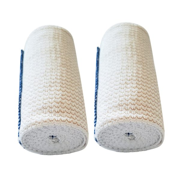 4-inch Premium Grade Elastic Bandage Wrap | Injuries, Sprains, Edema, Support, Compression | Use on Knee Ankle Leg Arm Body | Self Closures Both Sides | Non-Latex Fabric | 2-Pack | by Spa Slender