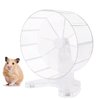 Super Silent Hamster Wheel, 8.5 Inches Small Animal Exercise Wheel for Gerbil, Syrian & Dwarf, Chinchilla Wheel with Stable Stand, Clear