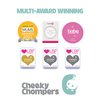 Cheeky Chompers 2-in-1 Baby Dribble Bib With Soft Silicone Teether, Reversible Bandana Style, Innovative Dimple Design Soothes Gums, 3-Layer Absorbency (Panda Pals Neckerchew)
