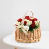 ASSR 2PCS Wedding Flower Girl Basket Set,Wicker Rattan Flower Basket with Handle,Petal Basket Candy Storage Basket ,Rattan Box Home Decoration,White,5.9x7.5 in(210209HT07-12#WSW98)