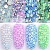 DAODER 4pack Sparkly Opal Rhinestones for Nails 3D Nail Art Rhinestones Kit Crystal Diamond Rhinestones and Charms Nail Decoration Flatback Gems Stones Pink White Blue Green Nail Jewels Crafts DIY