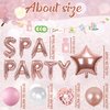 Spa Birthday Party Supplies Girls - Rose Gold Spa Party Balloon Banner Garland, Star Foil Balloons Confetti Balloons, Girls Night Sleepover Party Pajamas Birthday Party Decorations