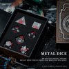 HNCCESG Metal DND Dice Set Dragon D&D Dice for D&D Dungeons and Dragons Gift TTRPG Metal Dice with Dragon Dice Box(Black Red Dragon)