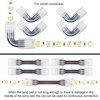 10 Packs 4 Pin LED Strip Light Connectors 10 mm, Solderless Led Strip Connector, Track Lighting Connectors for Waterproof RGB LED Strip Lights 16.4 Feet Conductor Extension Cable with Screwdriver