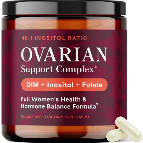 Ovarian Support for Hormone Balance for Women | Healthy Ovulation, Menstrual Cycle & Reproductive Health Support | DIM Supplement with Myo-Inositol & D-Chiro Inositol & Folate Complex | 30 Day Supply