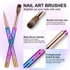 KEMEISI 2PCS Acrylic Nail Brush, Nail Liner Brushes&Size #08 100% Kolinsky Nail Art Brushes for Acrylic Application, Sturdy Handle Oval Shaped Acrylic Nail Design Tools for Professional Manicure DIY