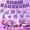 Sweet 16 Birthday Decorations for Girls Purple Happy Sweet 16 Birthday Banner Hanging Swirls Purple Silver Sweet 16 Party Decorations for Girls Boys Purple Sweet Sixteen Birthday Party Supplies