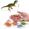 FINGOOO 39 Piece Mini Dinosaur Figures, Assorted Vinyl Plastic Dinosaur Toys for Easter Gifts Dino Party Cake Toppers