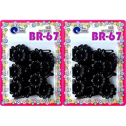 Tara Girls Self Hinge Plastic Bow Hair Barrettes Selection Pack Of 2 (BR67)