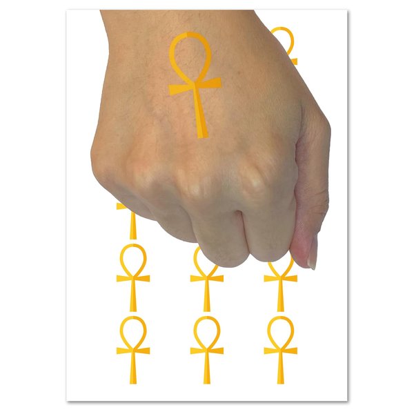 Coptic Cross Ankh Egyptian Hieroglyphic Temporary Tattoo Water Resistant Fake Body Art Set Collection - 15 2" Tattoos (1 Sheet)