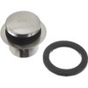 Westbrass 593244-07 14" x 1-1/2" White Tubular Bathtub Waste & Overflow Assembly with Tip-Toe Drain Plug and 2-Hole Faceplate, 1-Pack, Satin Nickel