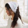 Woeoe Butterfly Chiffon Hair Bandanas Triangle Floral Hair Scarf Headband Print Lace Head Kerchief for Women Girls(2 Pcs)