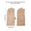 Maxdot 1 Pair Women Sunblock Fingerless Gloves Summer Driving Gloves Girls Non Slip UV Protection Gloves for Outdoor (Khaki)