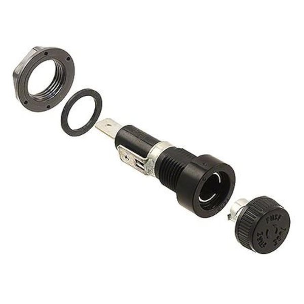 Eaton Bussmann Fuse Holder, 6.3 X 32Mm, Panel Mount - BK/HKP-R