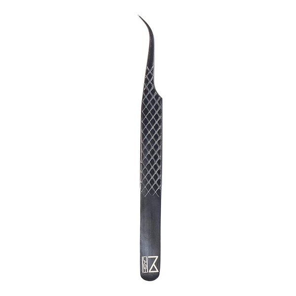 M LASH Eyelash Extension Tweezer - Professional & Precision Lash Tweezer for Eyelash Extensions - Japanese Steel, Diamond Grip, Fiber Tip (X3, Black)