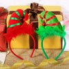 WILLBOND 2 Pieces Christmas Reindeer Antlers Headband Elf Hat Headband Deer Headband for Girls Women Christmas Party Favors (Ox Horn)