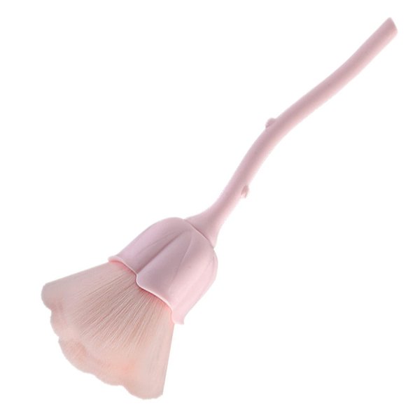 HYWWPFLAY 1Pc Acrylic Nail Brush Cleaner Nail Brushes for Cleaning Dust Dip Powder Makeup Blush Brush Dust Brush for Acrylic Nails Nail Powder Brush Manicure Brush Nail Art Tools (Pink)
