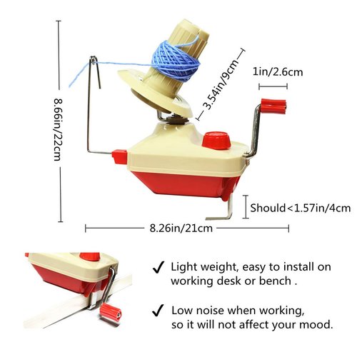 KNEWMART Yarn Ball Winder,Convenient Ball Winder for Yarn,Yarn Swift and Ball Winder Combo with Easy Installation for Yarn Storage with 1 Pieces Scissors + 20 Pieces Stitch Knitting Needles(22)