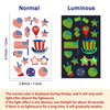 Glow Independence Day Temporary Tattoo, 4th of July Face Sleeve Tattoo, Luminous 36 Sheets American Flag Fake Tattoos, Red White and Blue Party Supplies, Memorial Day, Labor Day Patriotic Tattoos