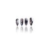 LBPEPAMZ Medium Almond Press on Nails Punk Y2k Fake Nails Gradient Black Stick on Nails 3D Rhinestones Cool Butterfly Design Acrylic Nails Silver Chrome Full Cover Glossy False Nail for Women 24Pcs