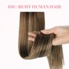 GOO GOO Ponytail Extension, Long Straight Wrap Around Clip in Handmade Real Human Hair for Women,Hair Piece Pony Tail Hair Extensions Hairpieces for Girls,Chocolate Brown to Caramel Blonde #4/27/4,