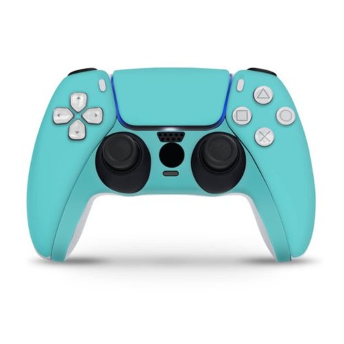 ZOOMHITSKINS Compatible with PS5 Controller Skin, Vinyl for Durable & Fit, Solid Blue Green Cute One Color, Easy to Use, Bubble-free, Precisely Cut