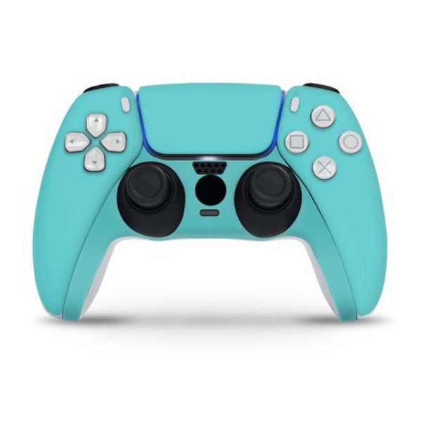 ZOOMHITSKINS Compatible with PS5 Controller Skin, Vinyl for Durable & Fit, Solid Blue Green Cute One Color, Easy to Use, Bubble-free, Precisely Cut