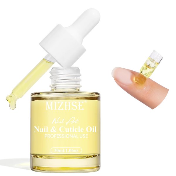 MIZHSE 30ml Cuticle Oil for Nails, Nail Oil Cuticle Hydrating Oil for Repairing Cuticles and Thin Nails, Including Vitamin E Jojoba Coconut Oil, Sweet Almond Care Moisturizing Soothing Nourishing Oil