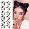 Paderison 12Pcs Silver Star Hair Clips for Girls Kawaii Hair Accessories for Women Y2k Snap Star Hair Barrettes Non Slip Star Clips for Kids Metal Star Hair Clips Y2K 2000s Accessories