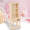 Tnfeeon Dollhouse Furniture, Dollhouse Bookcase, 3Layer Bookcase with Drawers for Home