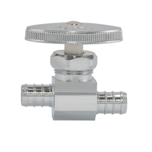 Eastman Multi-Turn Straight Stop Valve, 1/2 Inch PEX Outlet x 1/2 Inch PEX Inlet, Chrome Plated, 04492LF