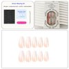 Coffin Press on Nails Medium Fake Nails with Daily Wear Simple Designs Pink & White Gradient Full Cover Glue on Nails Glossy False Nails Press ons for Women 24 Pcs