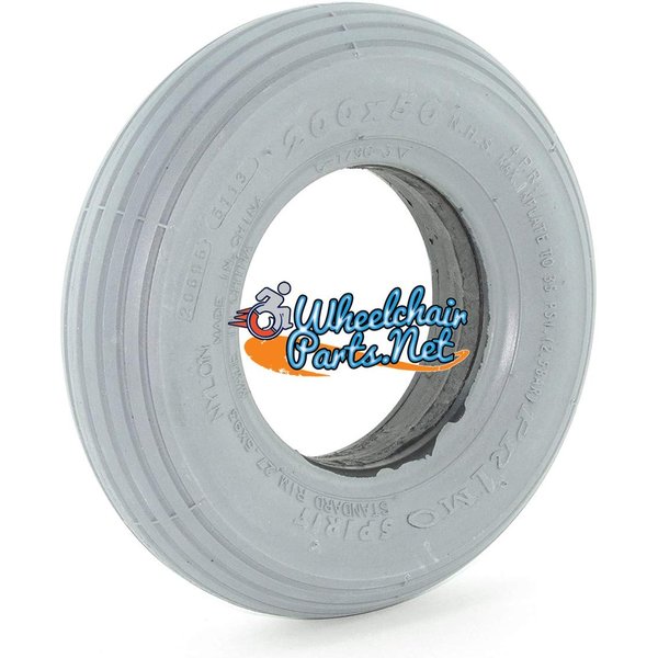 200 x 50 Solid Foam-Filled Tire - Ribbed Tread - Primo Spirit