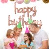 BEISHIDA Rose Gold Happy Birthday Balloons Banner 16 Inch Mylar Foil Birthday Letters Balloons Sign Reusable Material for Birthday Decorations Baby Shower Party Supplies